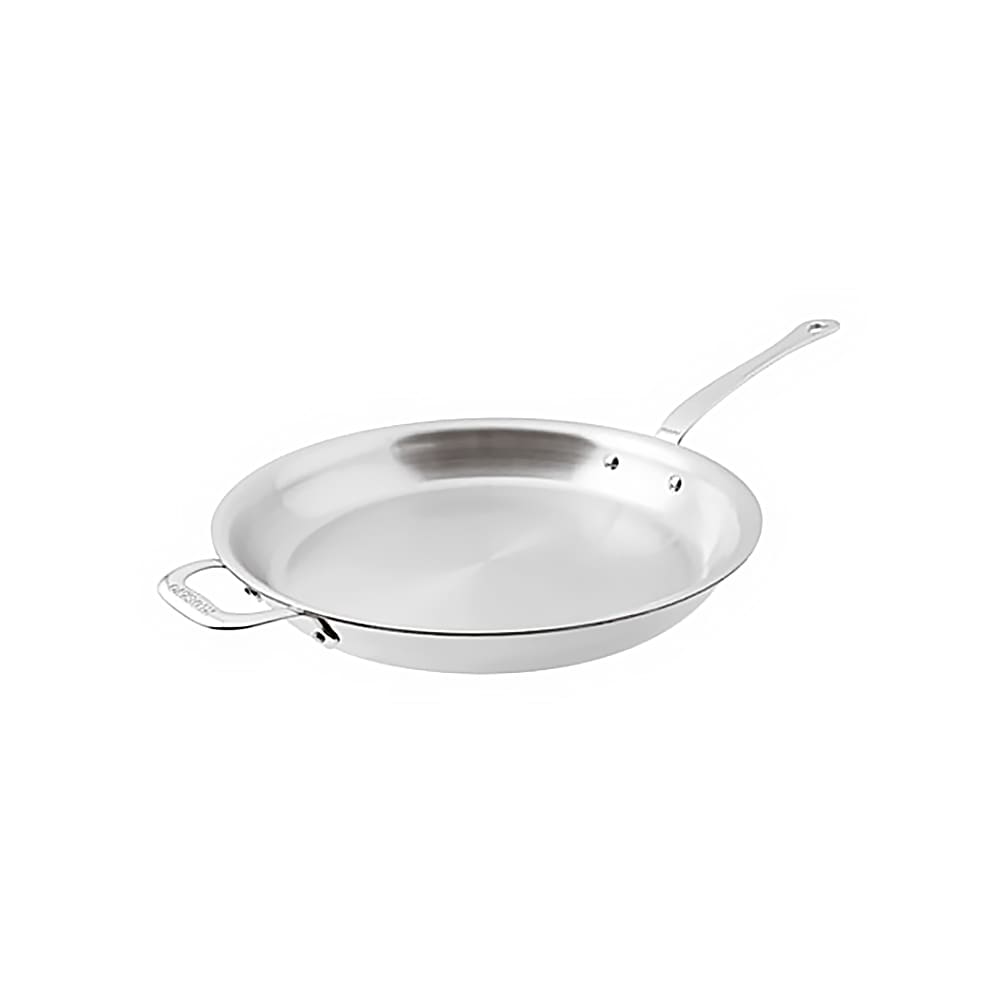 095-1221436 14 1/8" Aluminum/Stainless Steel Frying Pan w/ Stainless Steel Handle