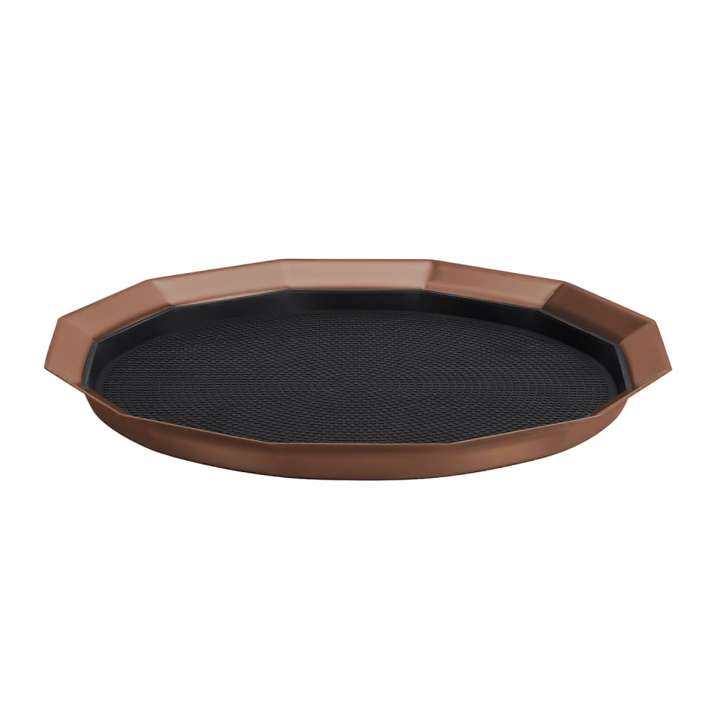 482-TRPN1412RIBSRG 14" Non-Slip Tray w/ Removable Rubber Insert, Stainless Steel, Rose Gold