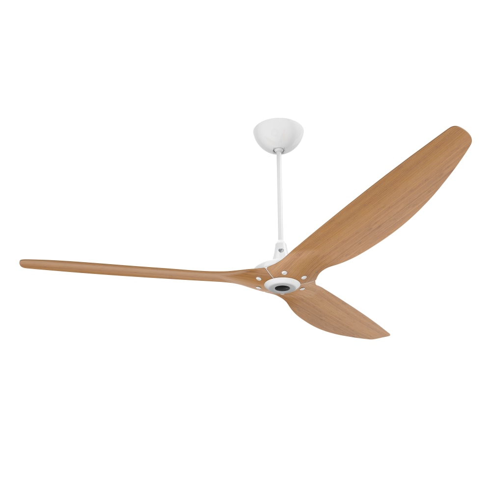 541-HK84UN20UPWCA 84" Haiku Ceiling Fan Kit w/ 20" Downrod, Caramel Bamboo/White Motor