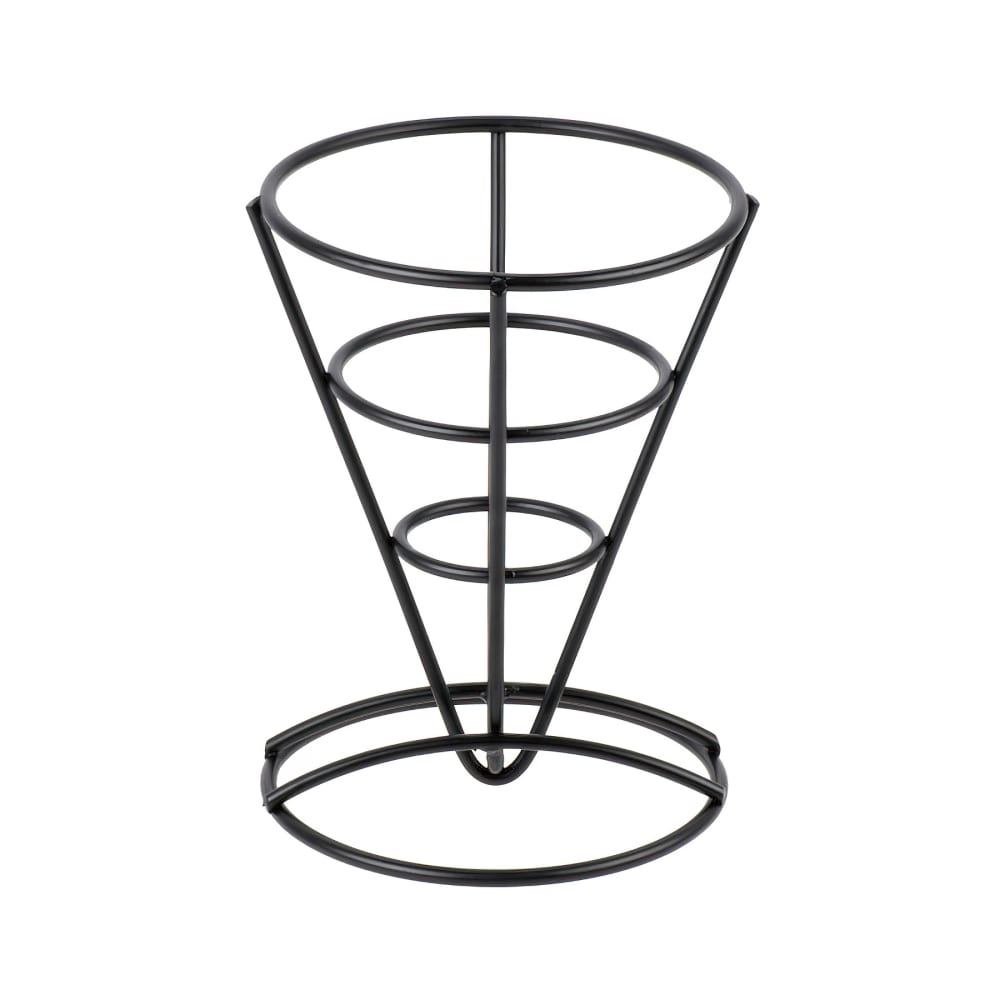 284-461640 5" Round Wire Fry Cone Basket - 7"H, Iron, Black