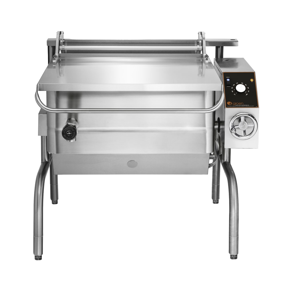 167-BPM40E2083 40 gal. Tilt Skillet - Open Leg Base, Polished Pan, Measurement Marks, 208v/3ph