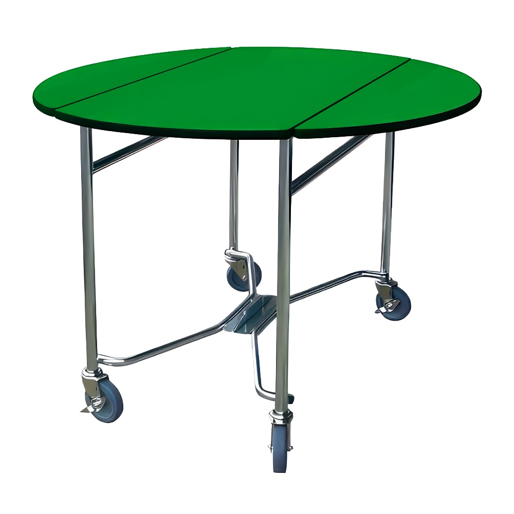 121-412GRN 40" Round Drop-Leaf Room Service Table w/ Laminated Top, Green