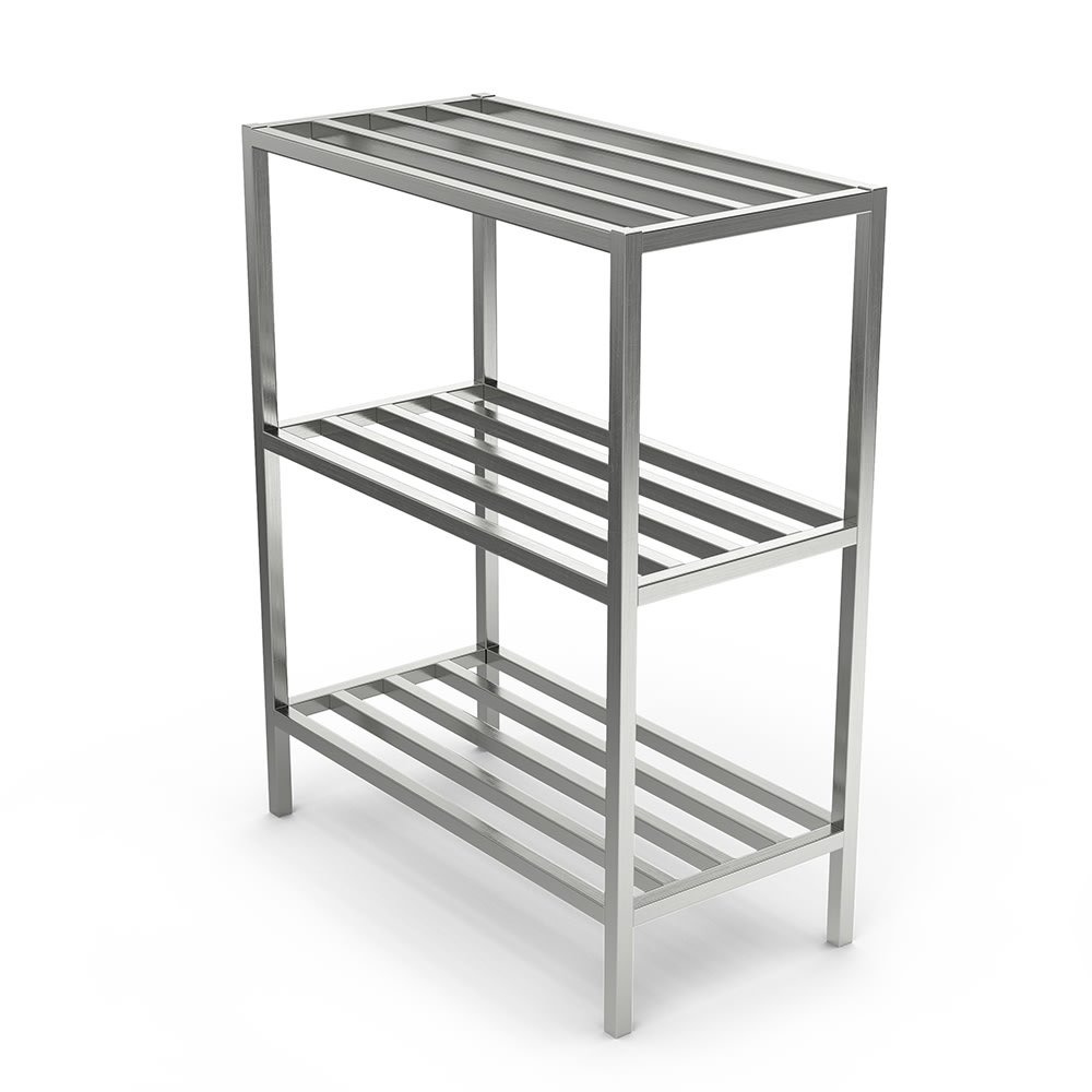 145-ALSCS48324 48" x 24" Shelving Kit for Walk-In Coolers/Backroom - (3) Levels, Alumin...