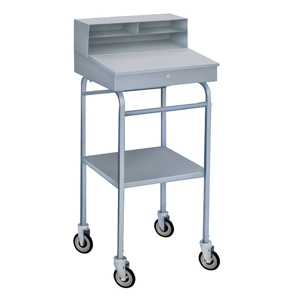 145-RDMWNSS3 Receiving Desk - 22"W x 24"D x 49"H, Stainless Steel, Blue