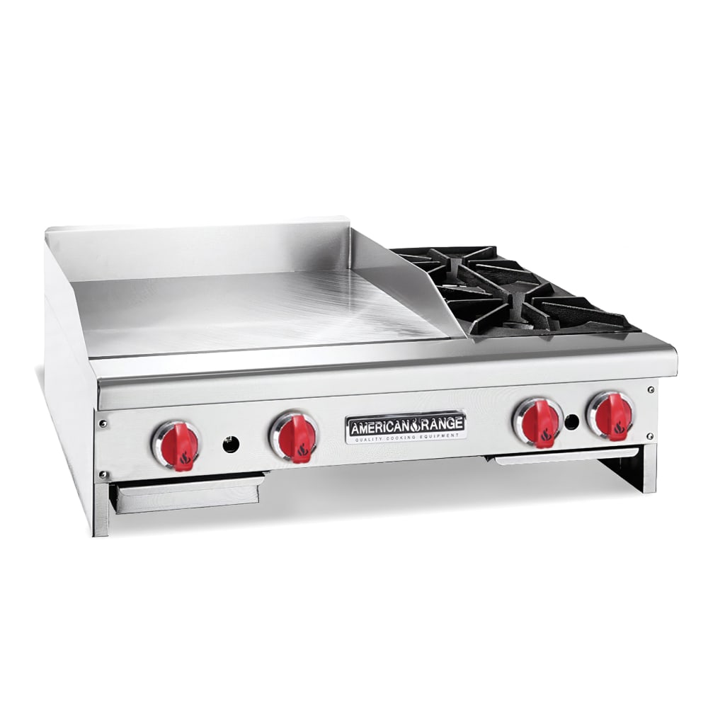 386-AR4836G2OBNG 48" Gas Griddle w/ (2) Burners & Manual Controls - 1" Steel Plate,...
