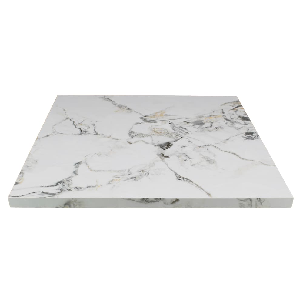 628-P60030X48 30" x 48" Rectangular Sintered Stone Table Top - Indoor/Outdoor, White Ca...