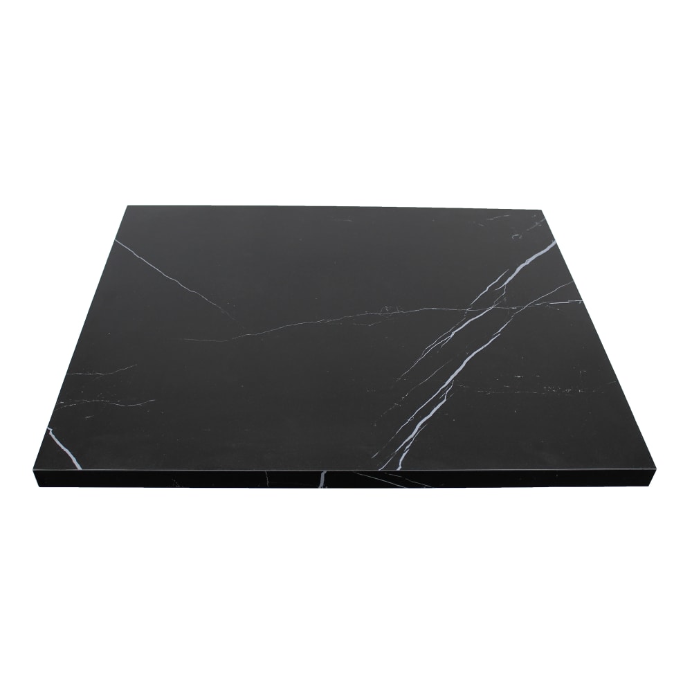628-P60236X36 36" Square Sintered Stone Table Top - Indoor/Outdoor, Italian Black