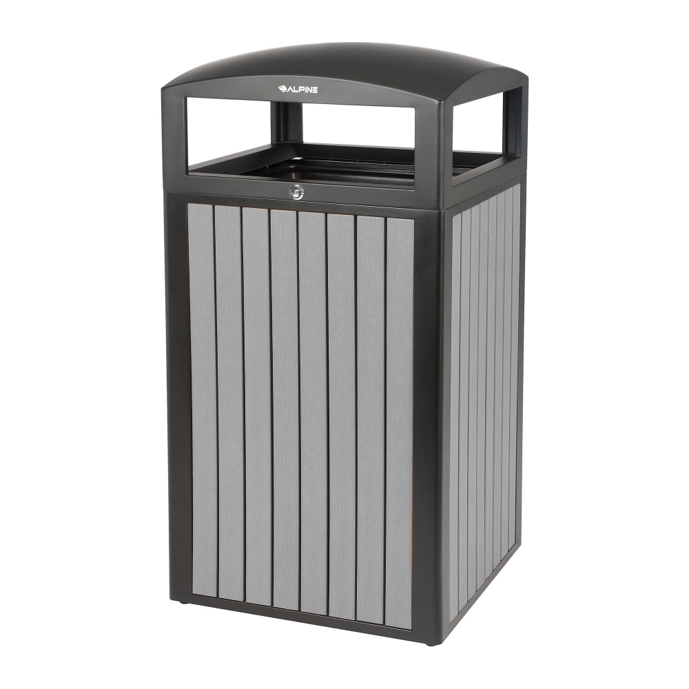Alpine Industries ALP47140WDGRY 40 Gallon Outdoor Trash Container w