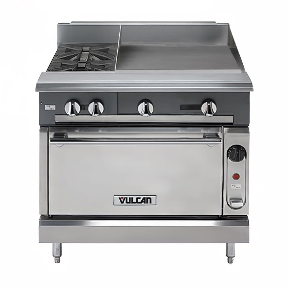207-V2BG24CLP 36" 2 Burner Gas Range w/ Griddle & Convection Oven, Liquid Propane