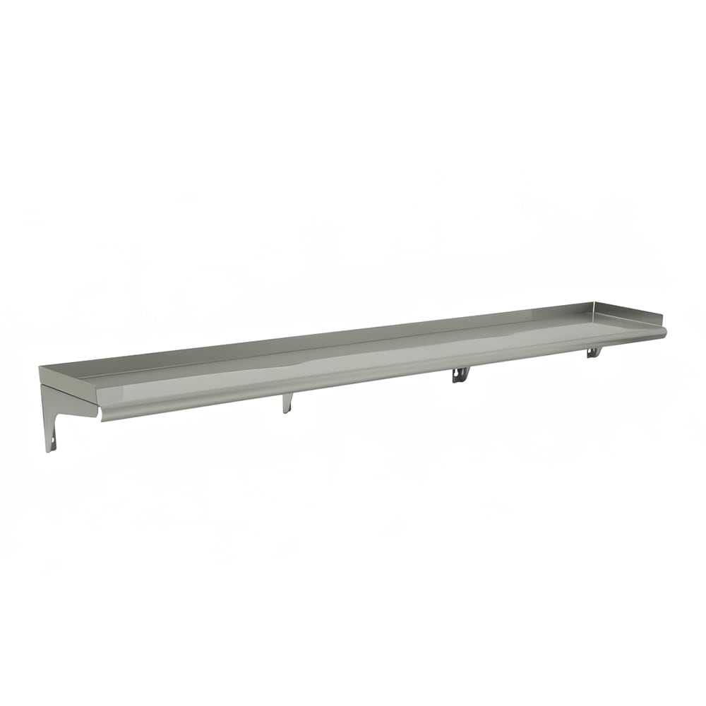 241-WS1272143 Solid Wall Mounted Shelf, 72"W x 12"D, Stainless