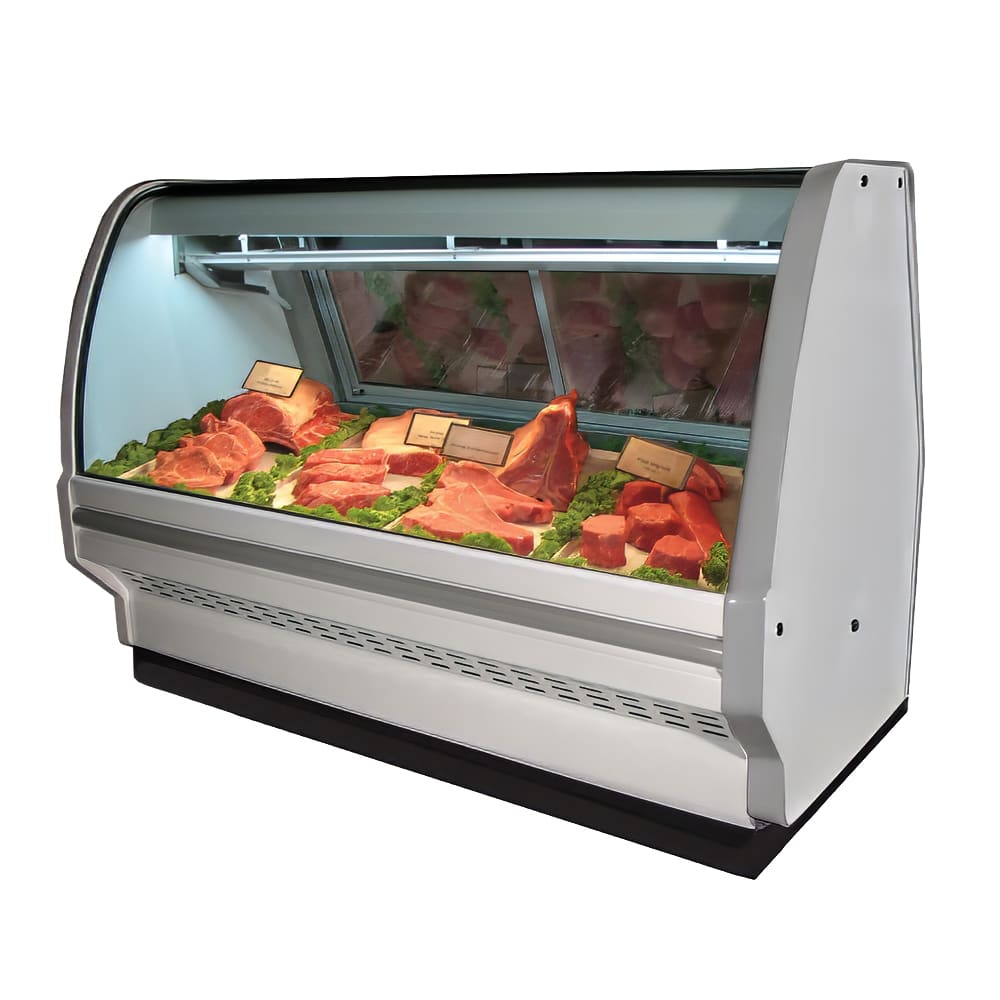 Howard-McCray SC-CMS40E-4C-S-LED 51 1/2" Full Service Red Meat Case w/ Curved Glass - (2) Levels, 115v