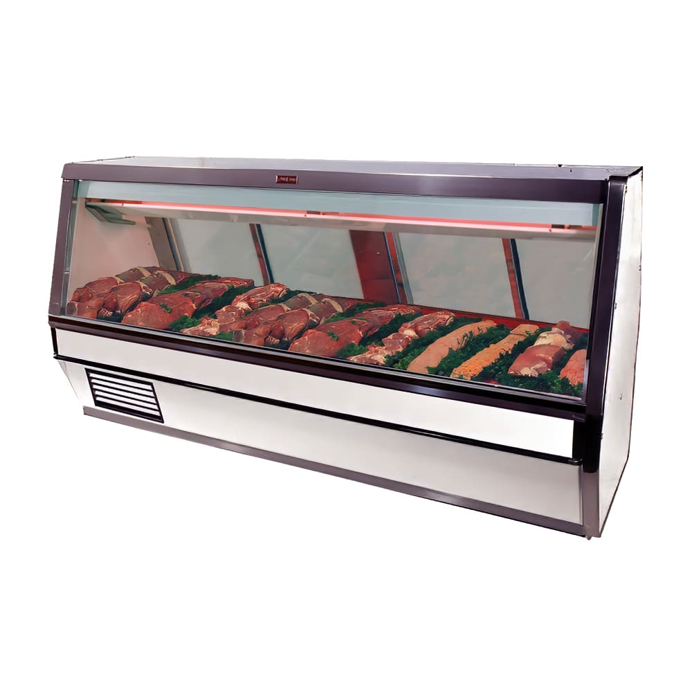 367-SCCMS40E12SLED 148 1/2" Full Service Red Meat Case w/ Straight Glass - (1) Level, 115v