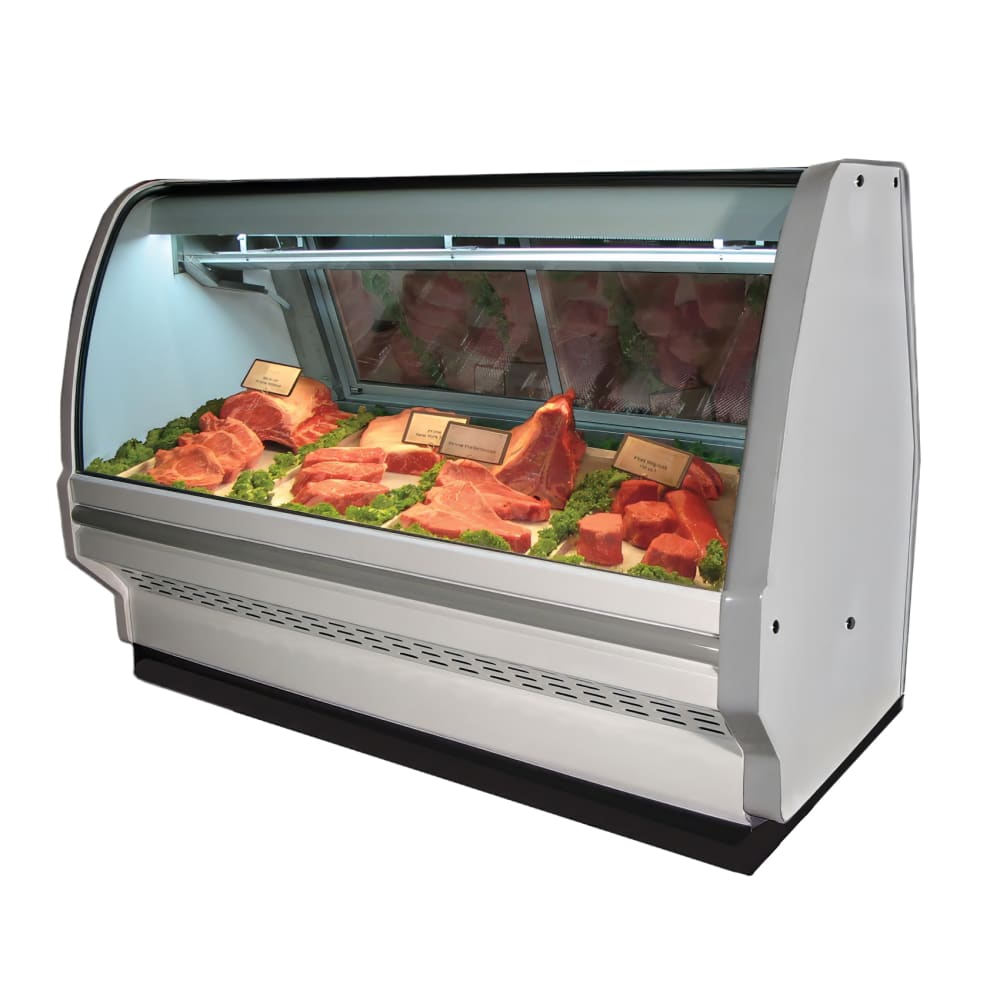 Howard-McCray SC-CMS40E-6C-LED 75 1/2" Full Service Red Meat Case w/ Curved Glass - (3) Levels, 115v