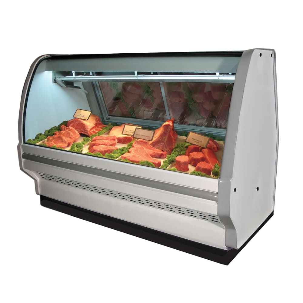 Howard-McCray SC-CMS40E-8C-LED 99 1/2" Full Service Red Meat Case w/ Curved Glass - (4) Levels, 115v