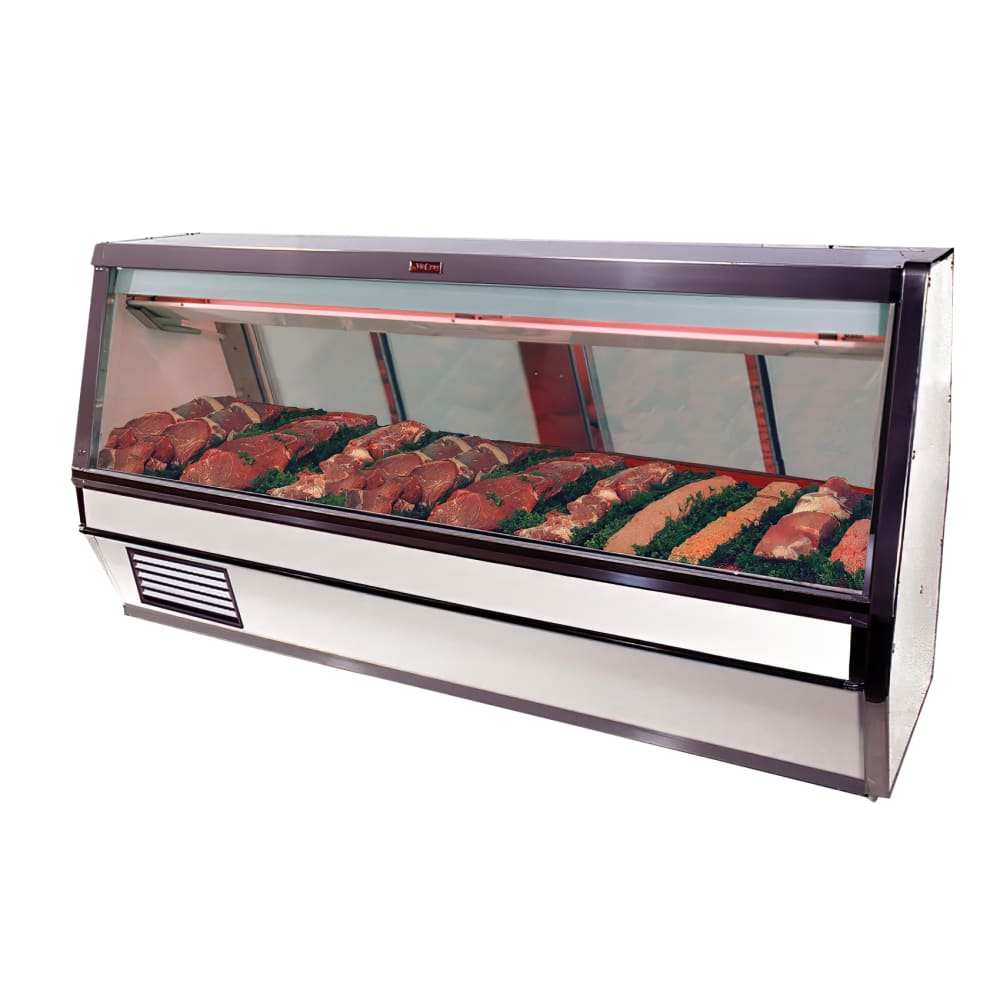 367-SCCMS40E10LED 124 1/2" Full Service Red Meat Case w/ Straight Glass - (1) Level, 115v