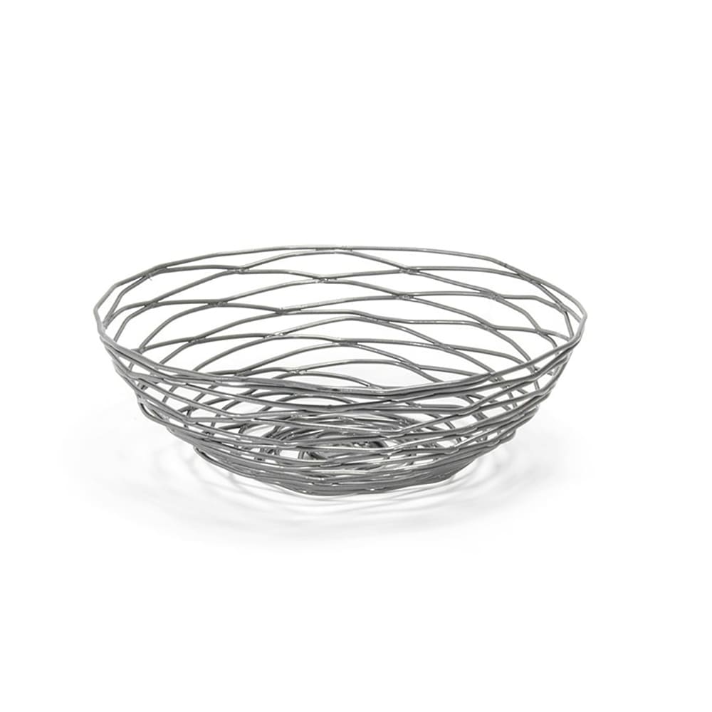 872-BBK013GYI22 8" Round Wireware™ Basket - Iron, Pewter