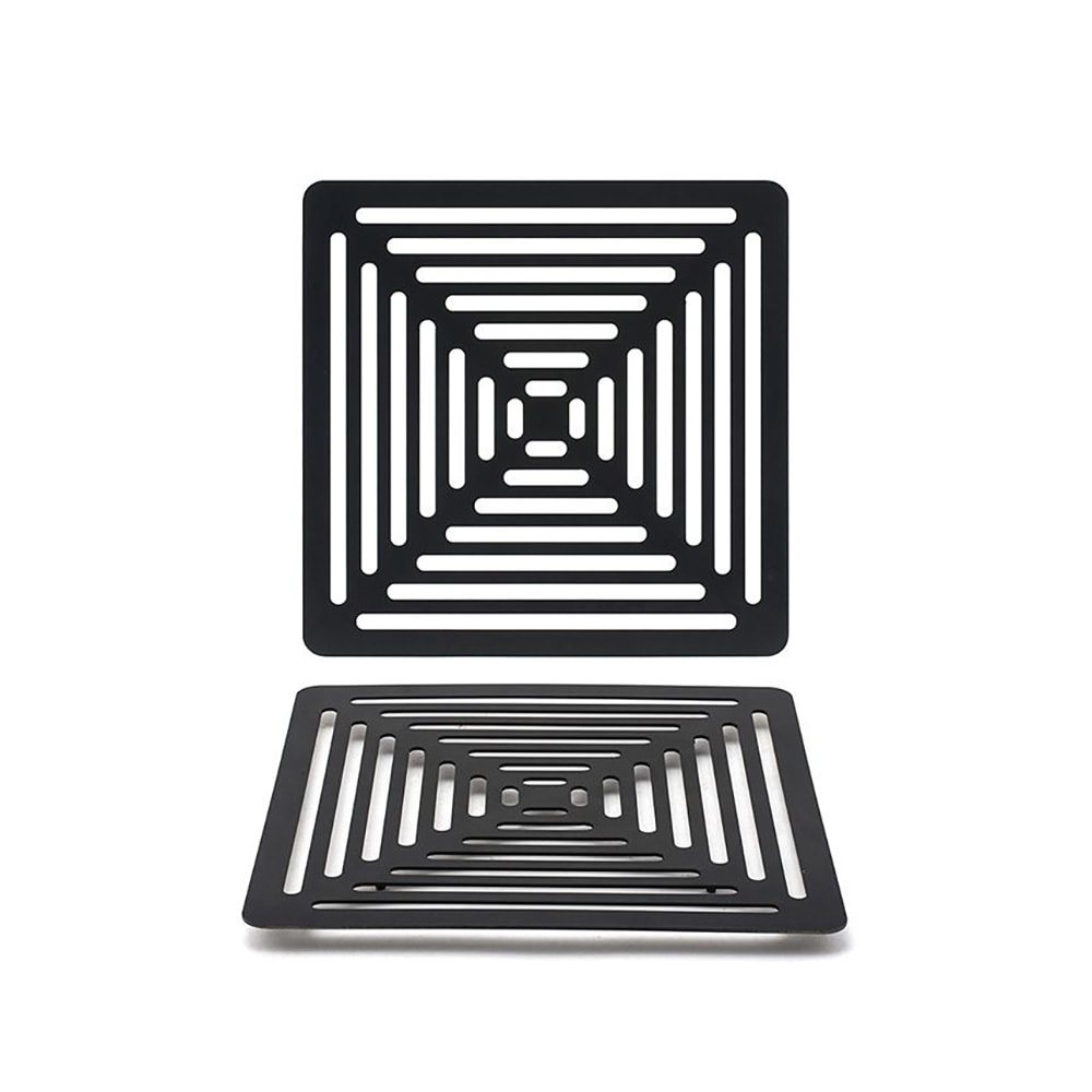 872-BHO081BKS20 8 1/4" Square Grill Plate - Stainless Steel, Matte Black