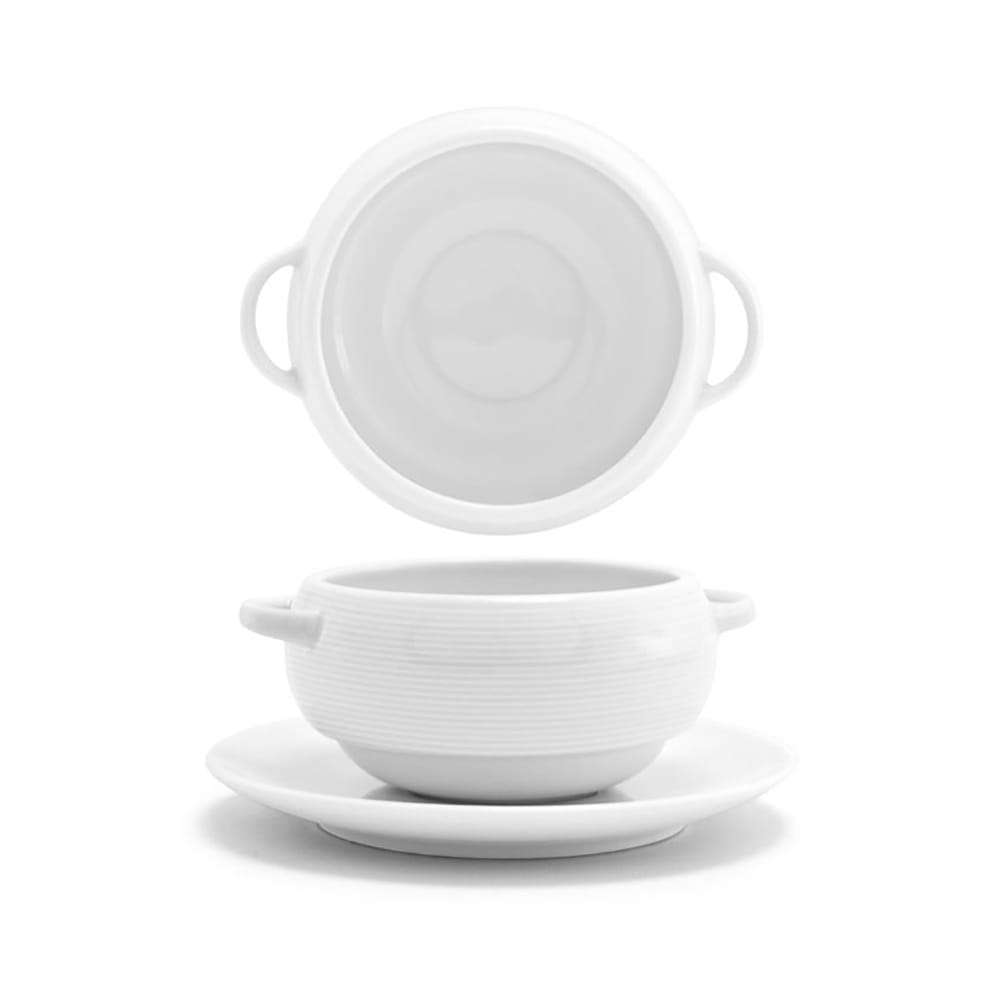 872-DBO022WHP22 10 oz Round Spiral® Cream Soup Bowl - Porcelain, White