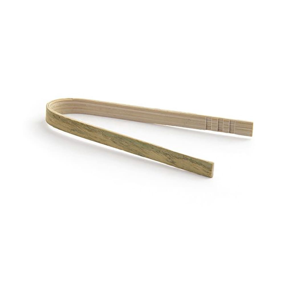 872-BUT025BBB22 3" Servewise® Disposable Mini Tongs - Bamboo
