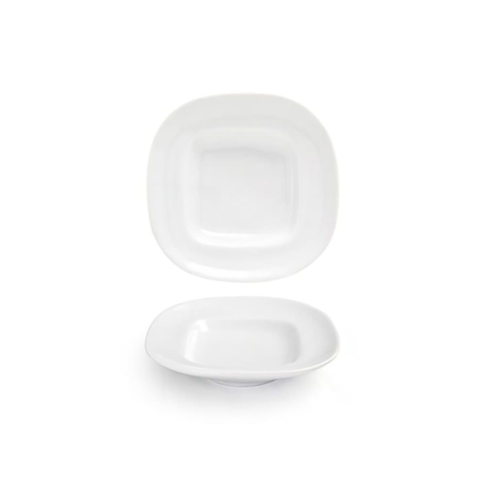 872-DAP022WHP23 5" Square Trillium Plate - Porcelain, White