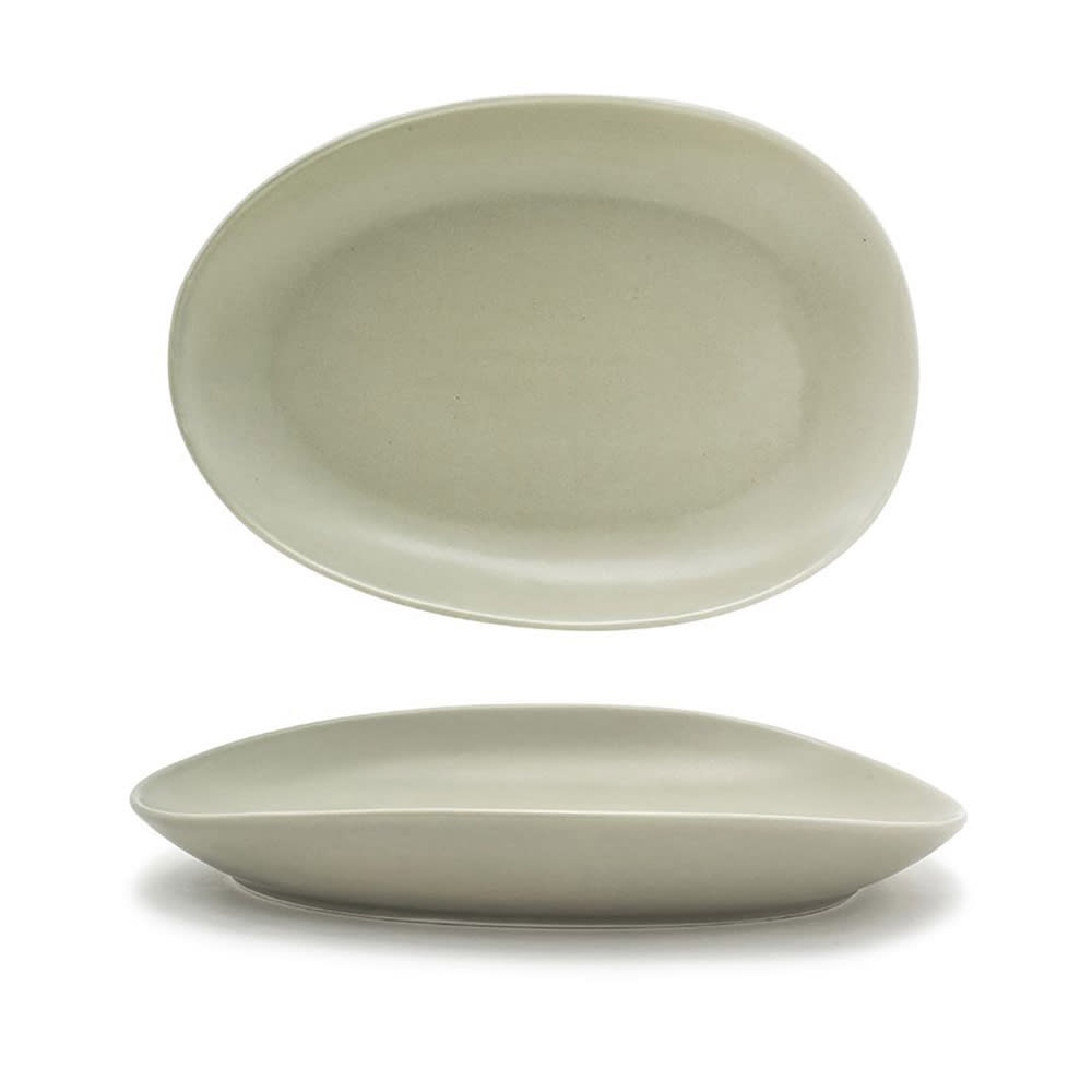 872-DDP063GYP21 Oval Tides™ Plate - 10" x 7", Porcelain, Pumice