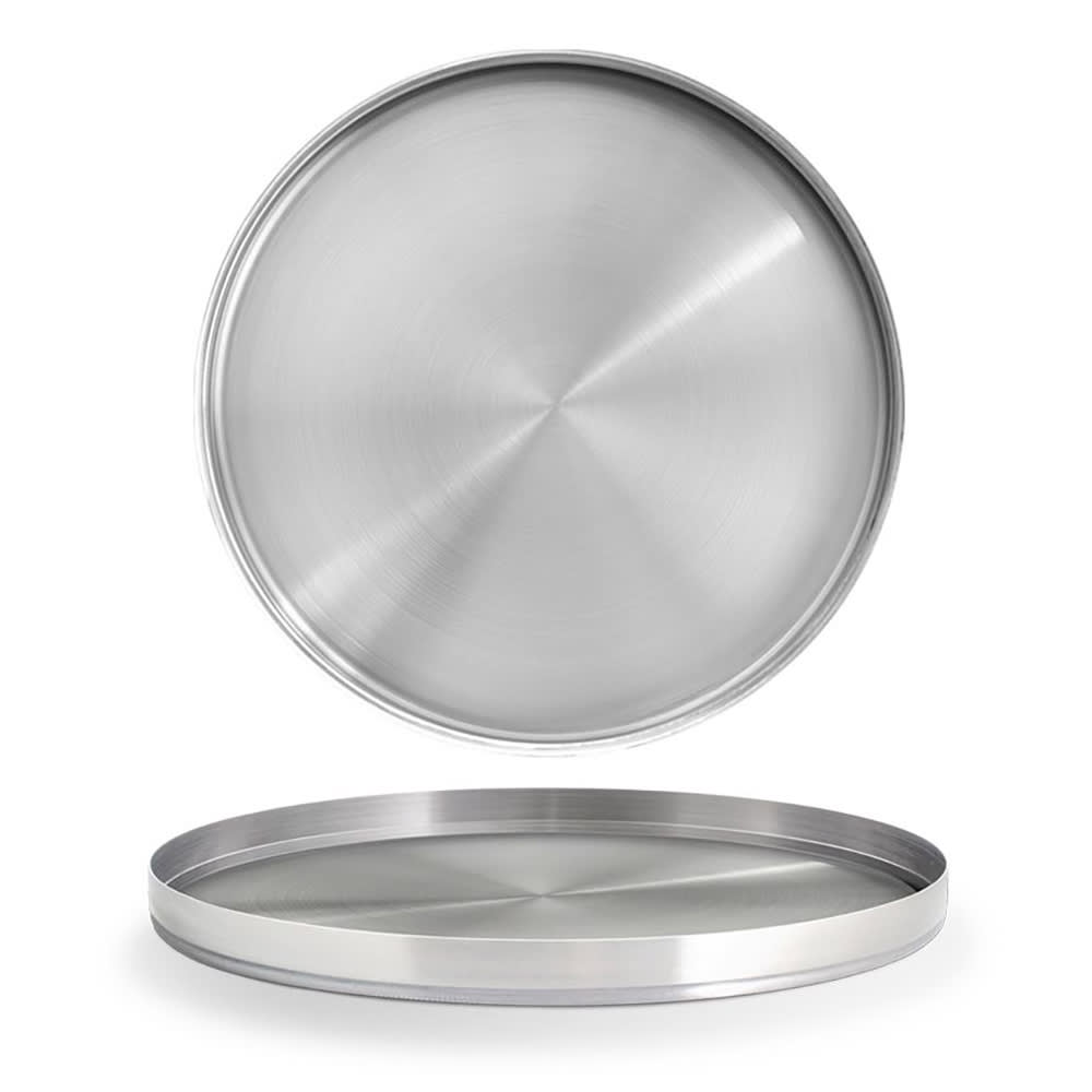872-DOS034BSS21 12 1/4" Round Soho Plate - Stainless Steel, Silver