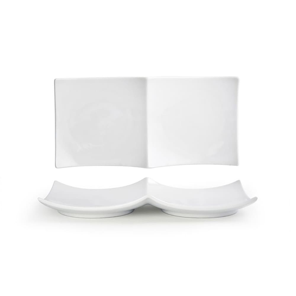 872-DDP035WHP22 Rectangular Origami® Plate - 12" x 6", Porcelain, White
