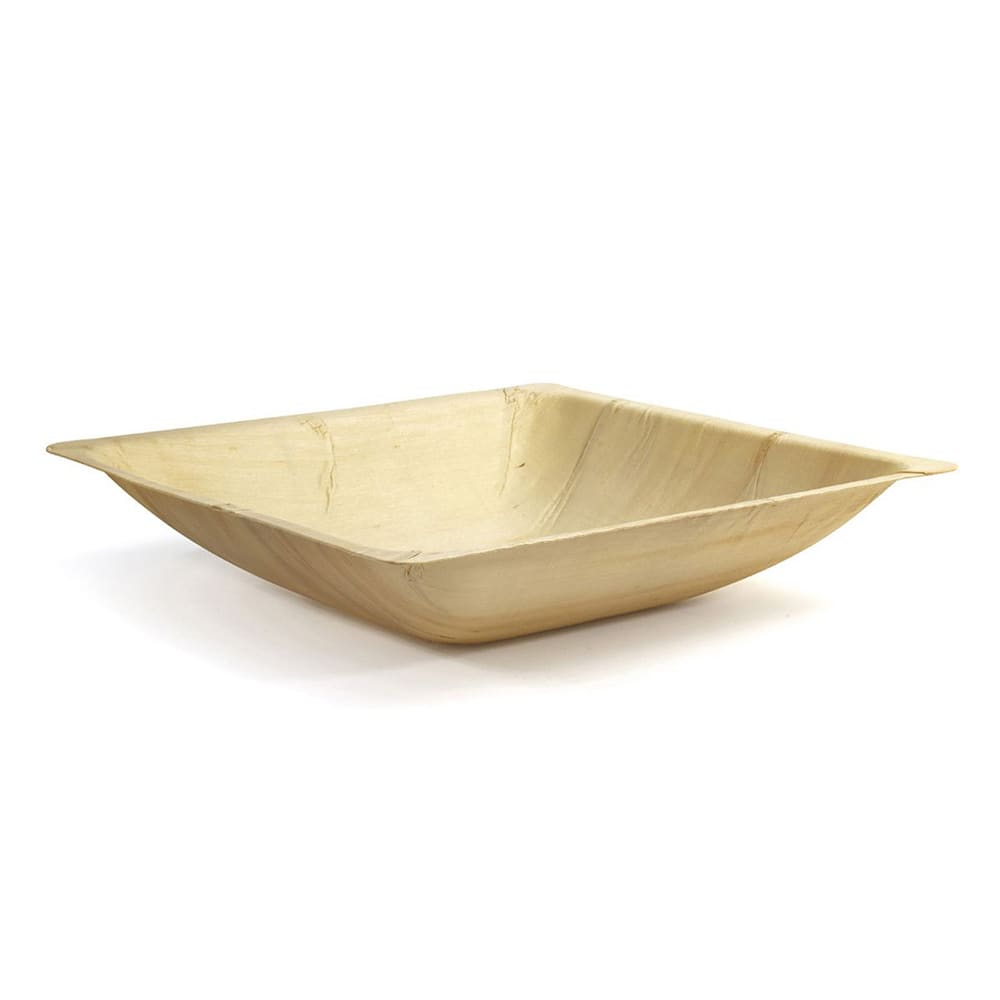 872-BBO035NAW28 98 oz Square Servewise® Disposable Bowl, Pinewood