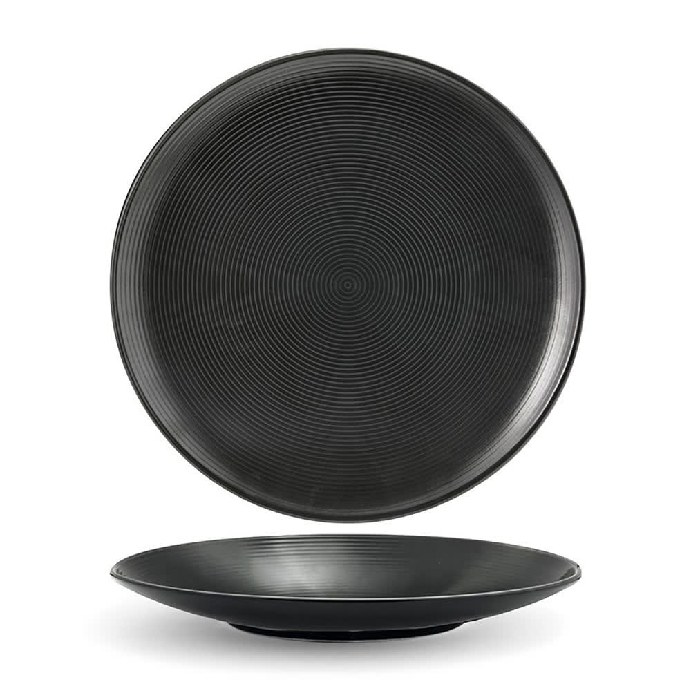 872-DDP018BKP22 11" Round Spiral® Plate - Porcelain, Ink
