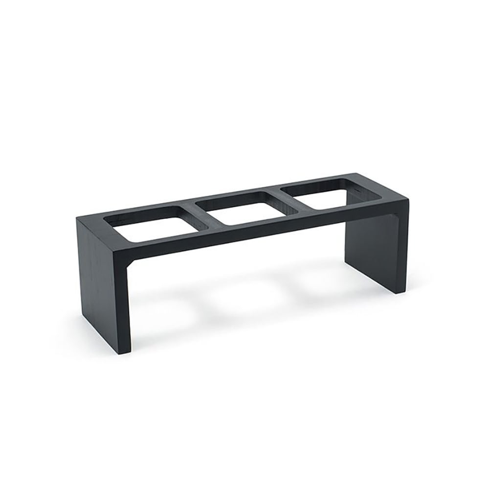 872-BHO018BKB20 Rectangular 3 Compartment Condiment Jar Display - Black