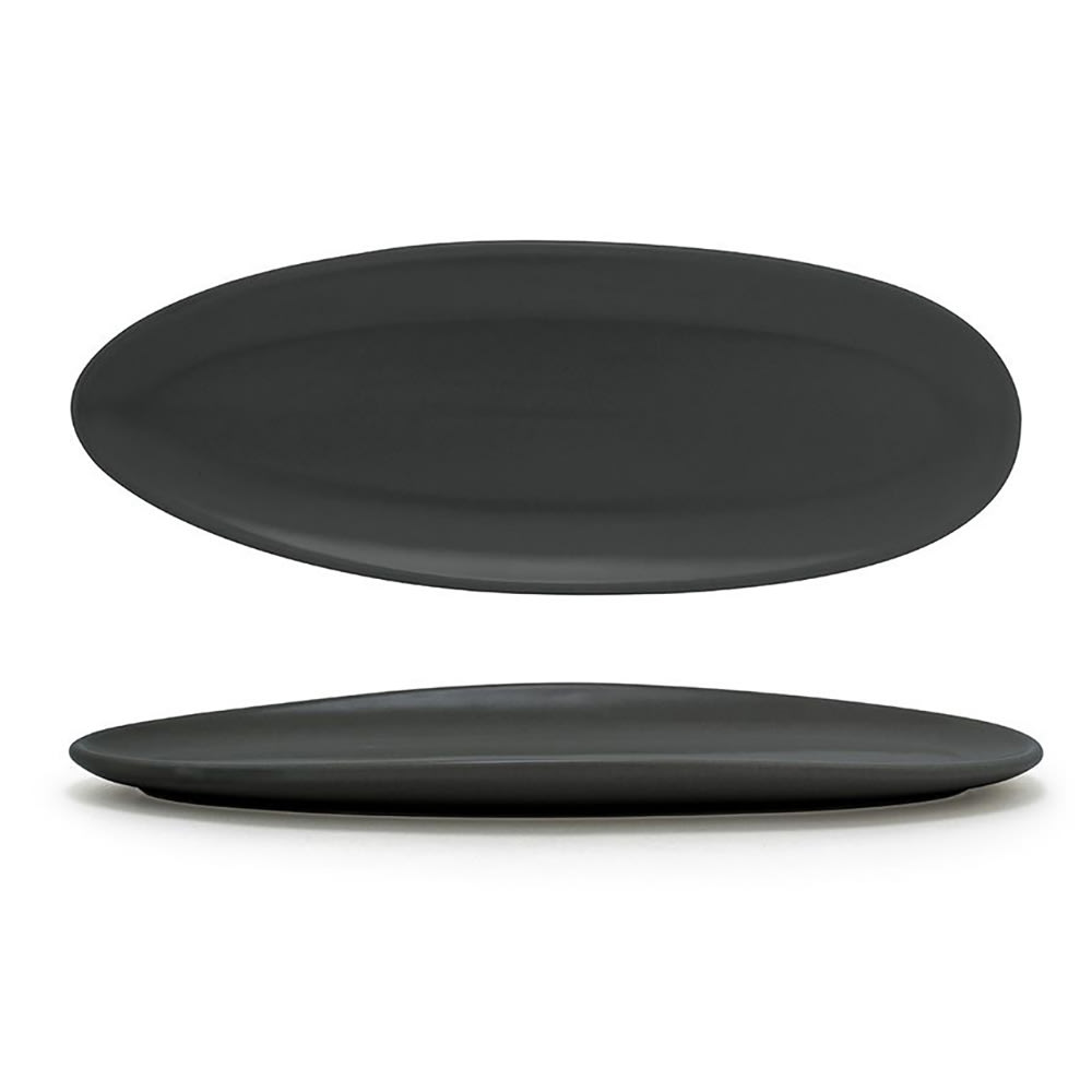 872-DSU008BKP23 Oval Tides™ Plate - 11 1/2" x 5", Porcelain, Mussel