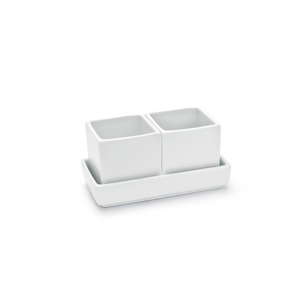 Rectangular Ramekins Front of the House 2 1/2 oz Rectangular Mod® Ramekin - Porcelain, White ...