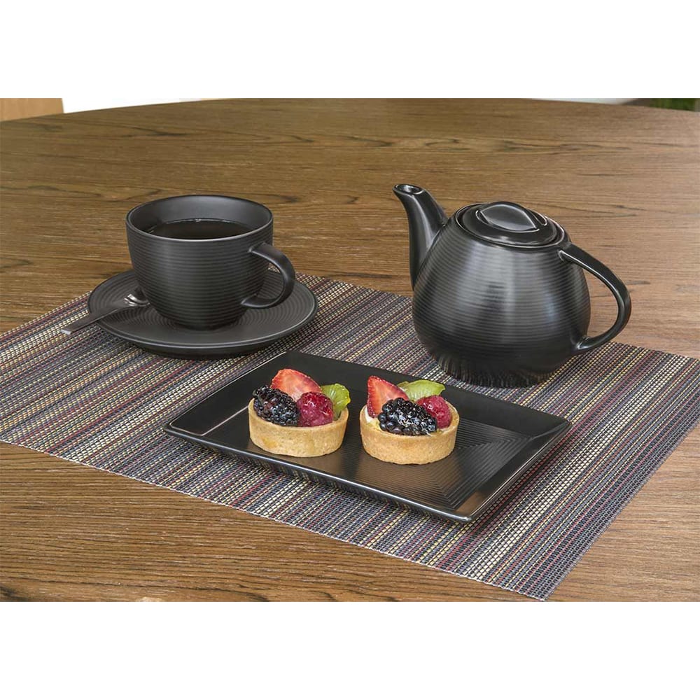 872-DSP001BKP23 Rectangular Spiral® Plate - 7" x 5", Porcelain, Ink