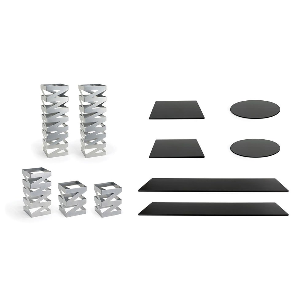 872-BST017MUM28 11 Piece B³ Buffet Building Blocks® Riser Set - Black Bamboo/ Iron