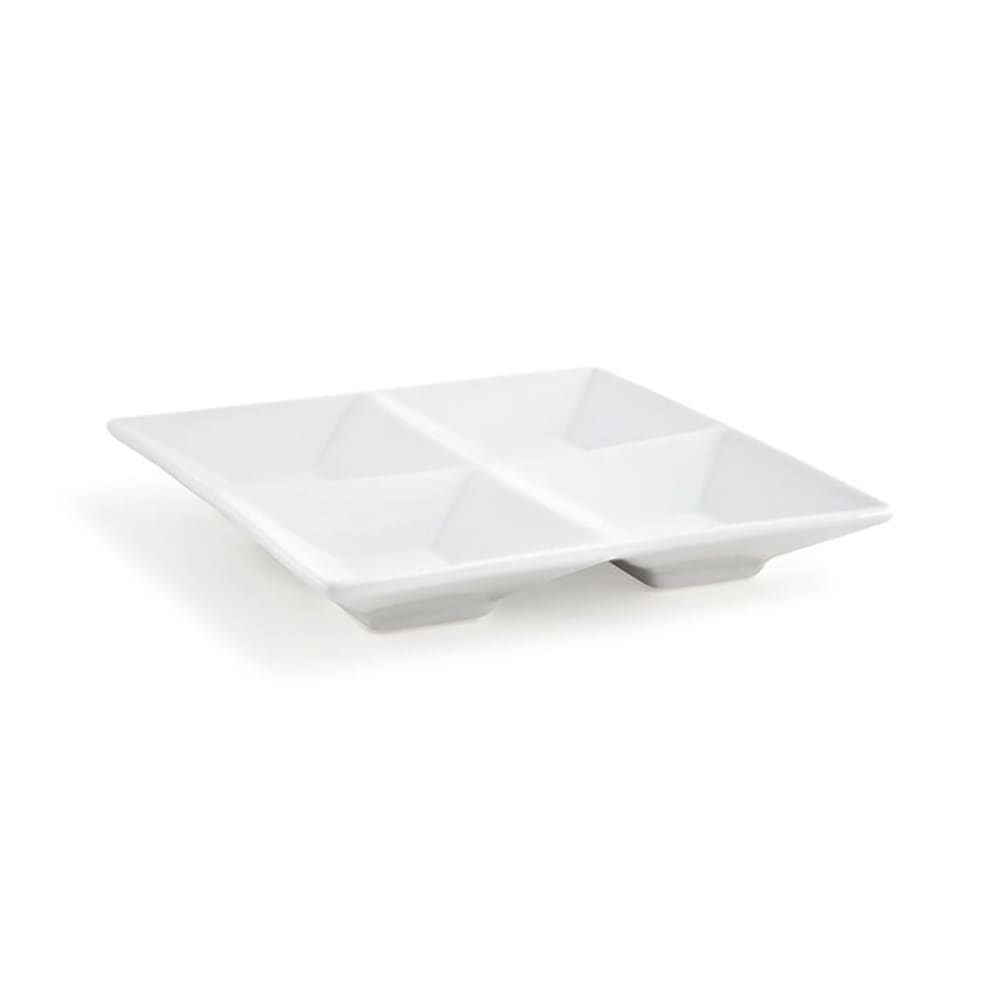 872-DSD033WHP22 4 oz Kyoto™ Dish w/ 4 Compartments- Porcelain, White
