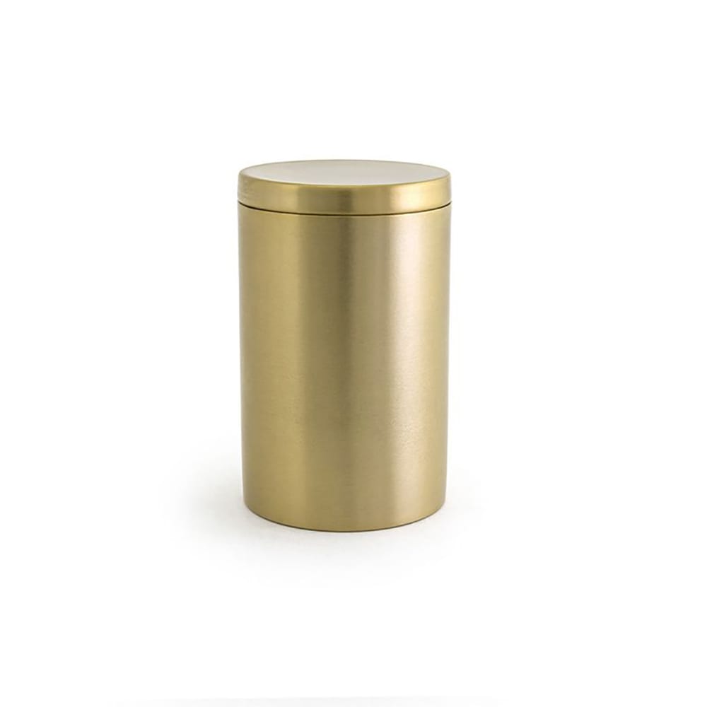 872-RJR024GOS23 10 oz Round Storage Jar - Stainless Steel, Matte Brass