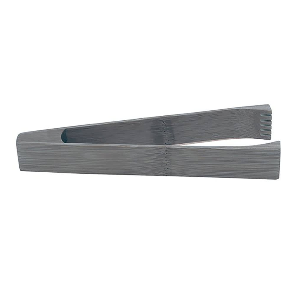 872-BUT028GYB23 7 1/4" Bamboo Ice Tongs, Smoke