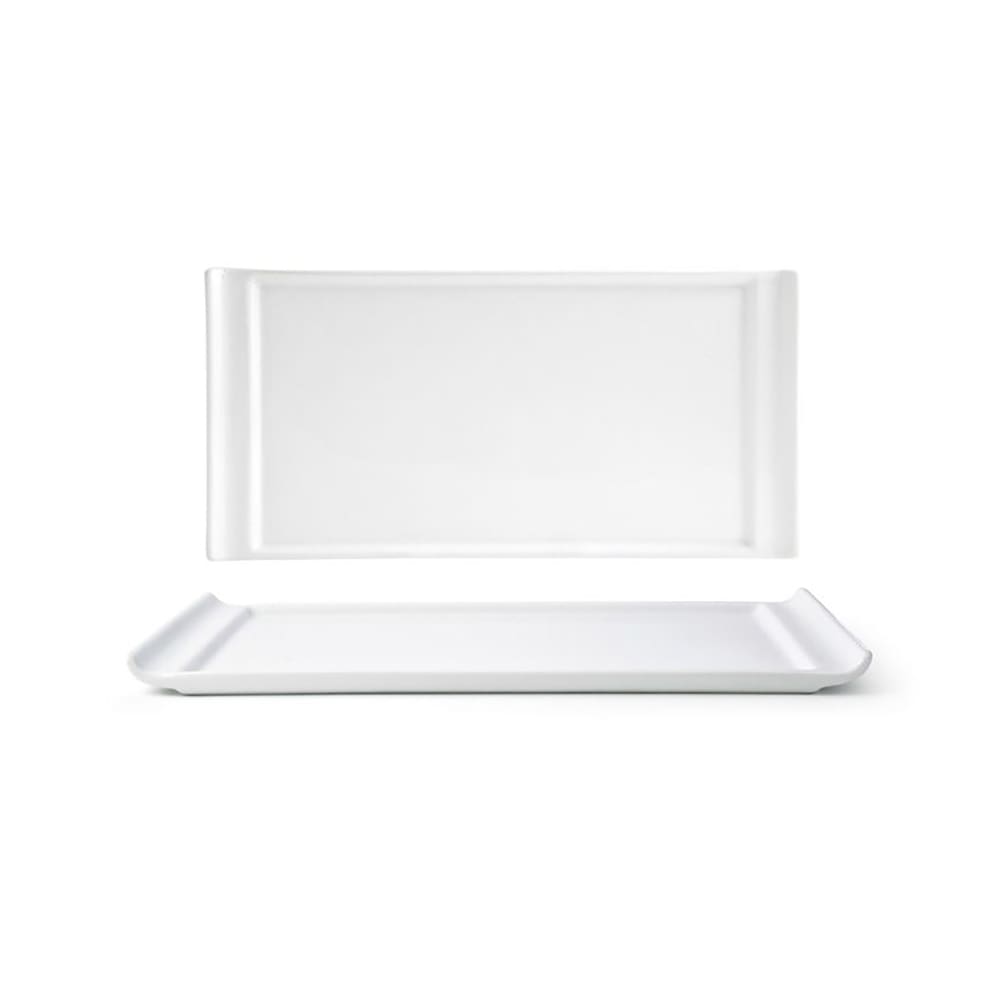 872-DDP017WHP22 Rectangular Nouvelle Plate - 13" x 6 1/2", Porcelain, White
