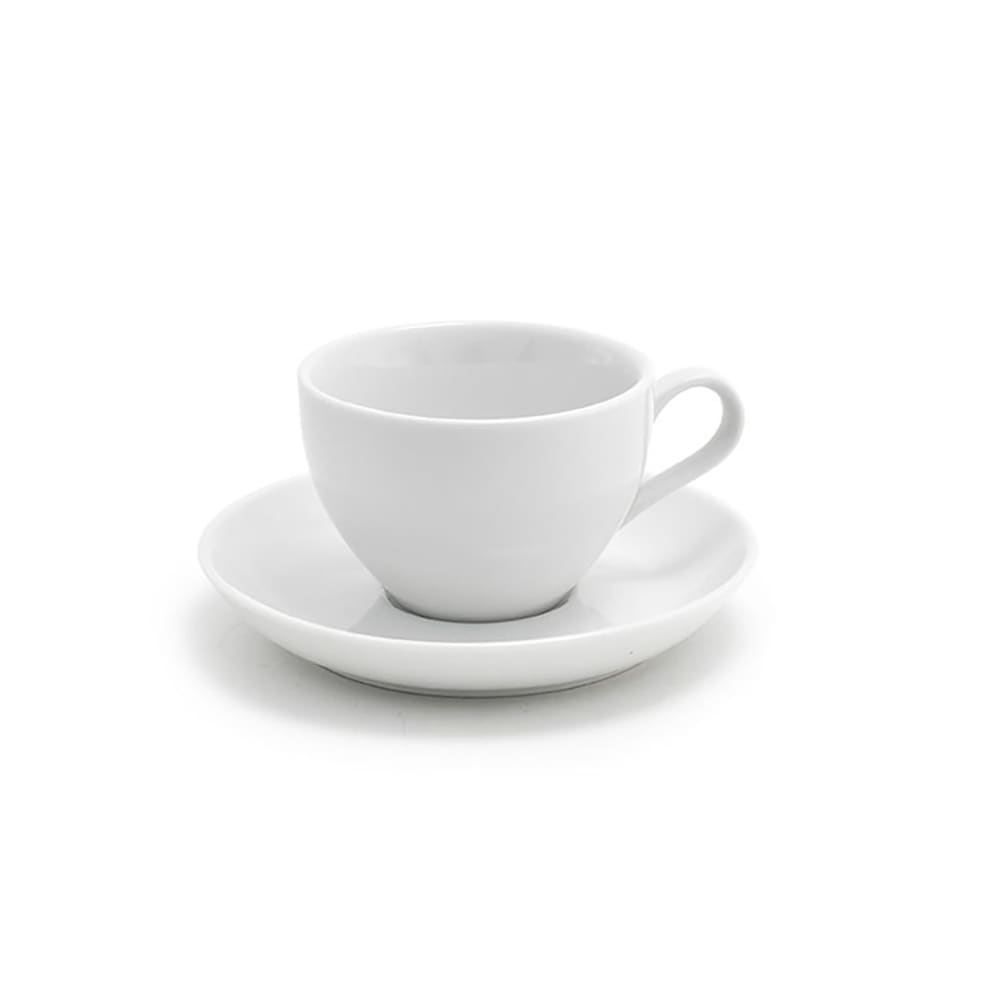 872-DCS005WHP23 6 oz Seattle Cup & Saucer Set - Porcelain, White