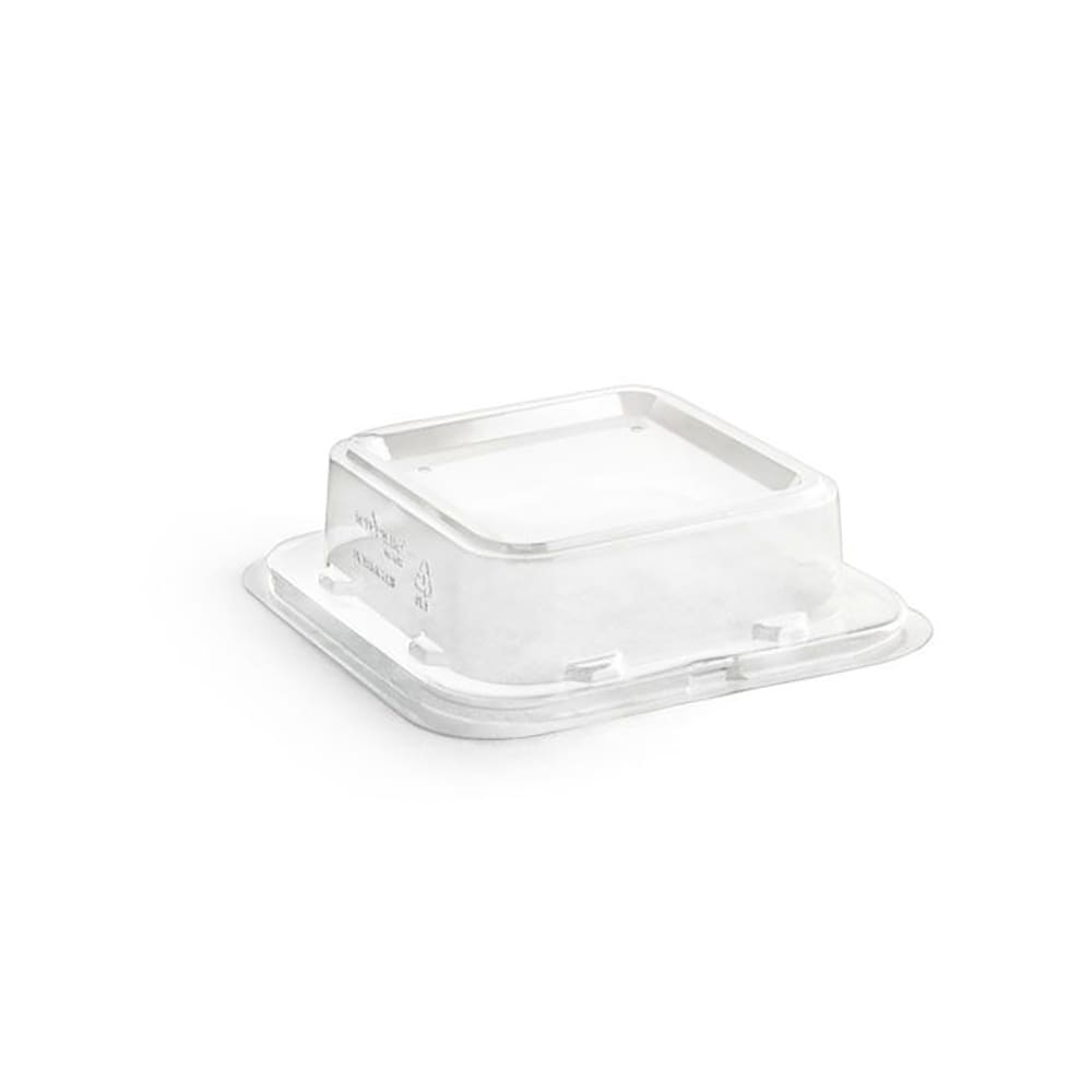 872-DCV063CLT28 5" Square Servewise® Disposable Plate Cover - Plastic, Clear