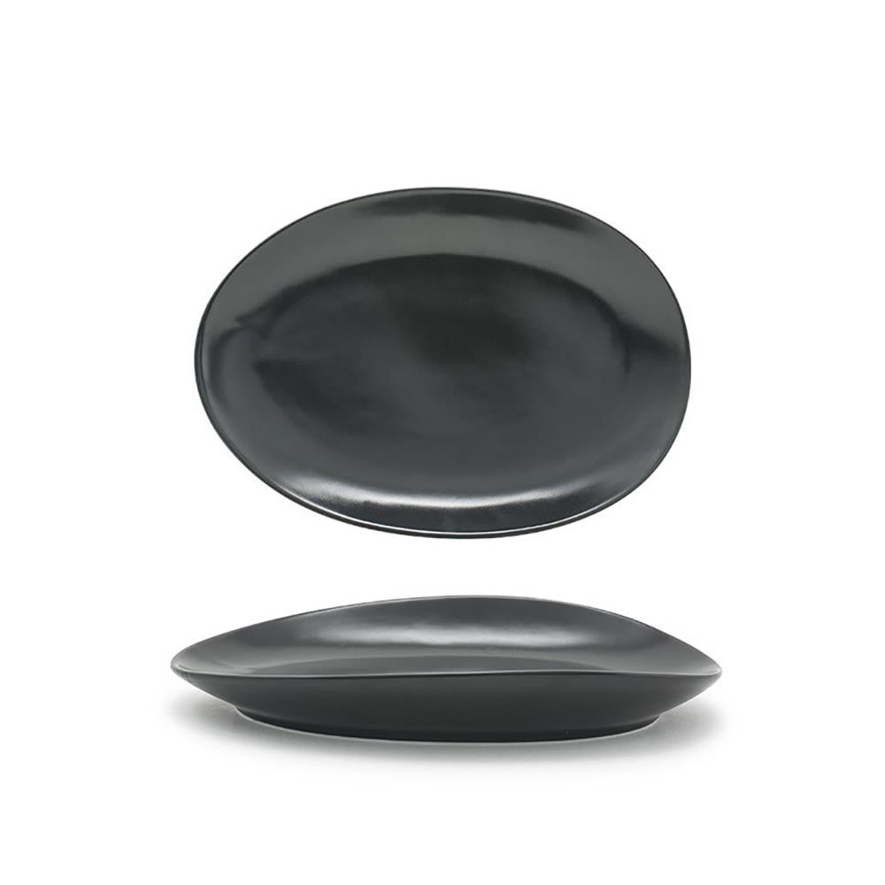 872-DSP033BKP22 Oval Tides™ Plate - 8" x 5 1/2", Porcelain, Mussel
