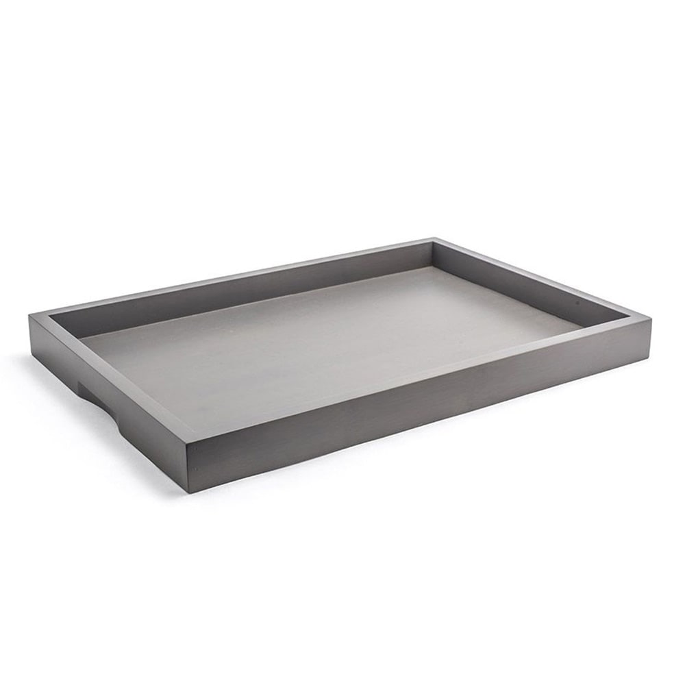 872-RRT005GYB11 Rectangular Serving Tray - 19" x 13" x 1 1/2", Bamboo, Smoke