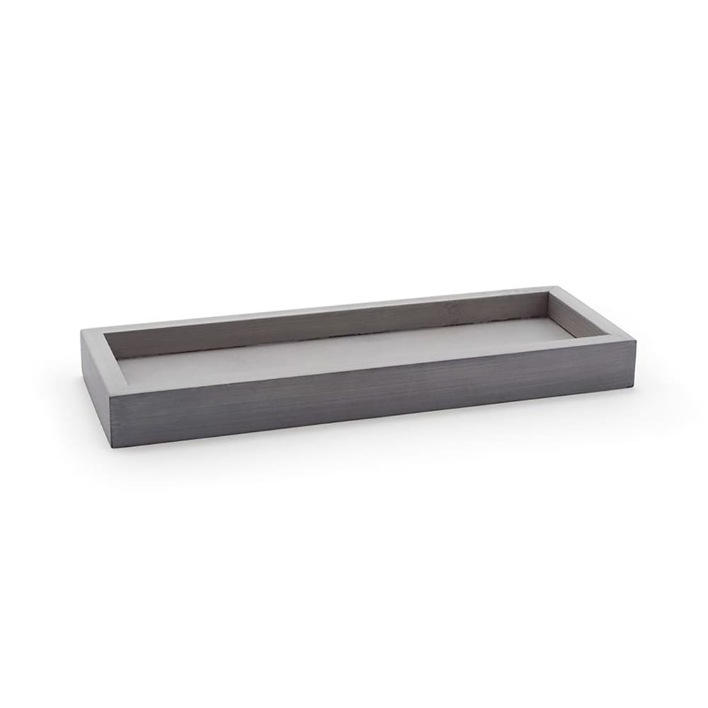 872-RTR006GYB12 Rectangular Serving Tray - 11 3/4" x 4 1/4" x 1 1/4", Bamboo, Smok...