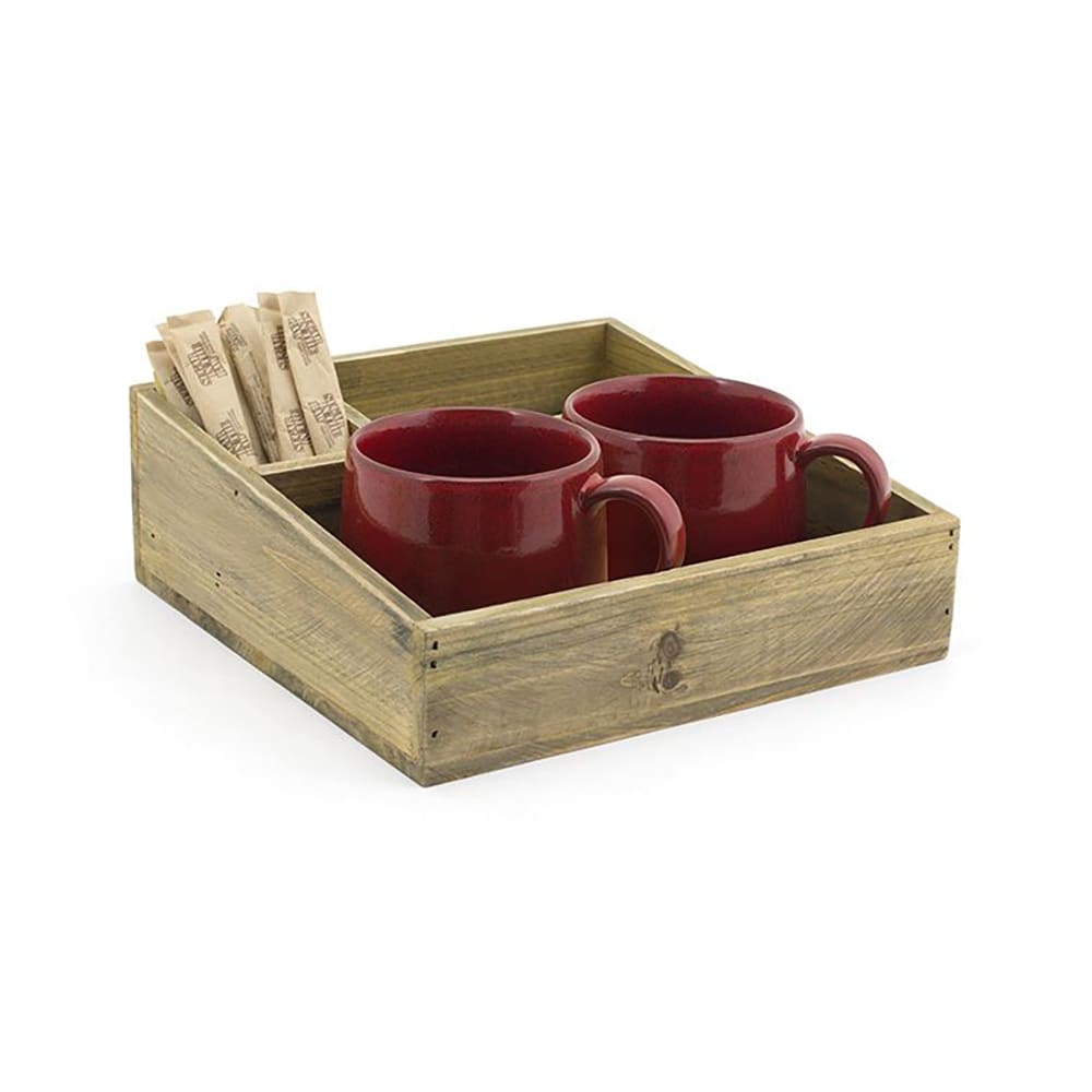872-RAH002NAW21 (3) Compartment Condiment Organizer - 8 1/4" x 3", Wood, Natural