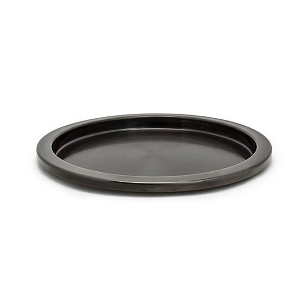 872-RRT011BKS21 14" Round Serving Tray - Stainless Steel, Matte Black