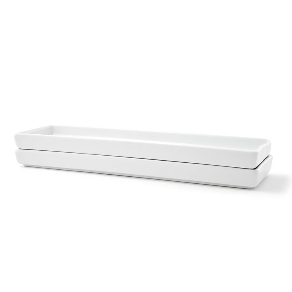 872-SPT014WHP23 9 3/4" x 2 3/4" Rectangular Mod® Platter - Porcelain, White