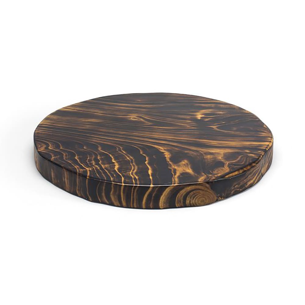 872-SPT062DWW20 14" Round Serving Board - Wood, Carbon
