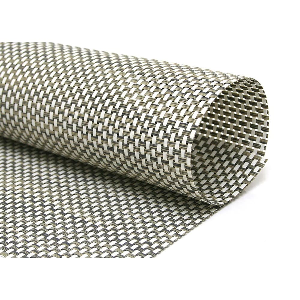 872-XPM039TAV83 Square Tan Placemat - 14" x 13", Woven Vinyl, Metroweave®