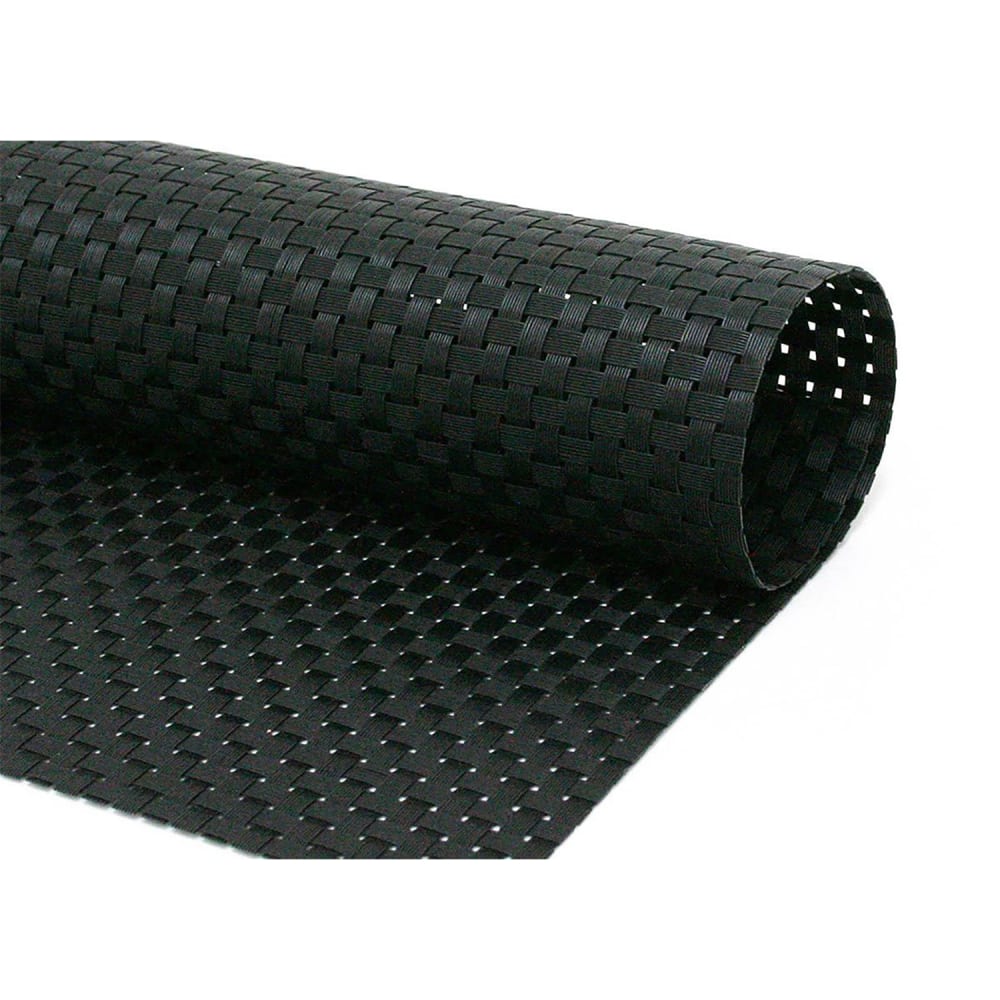872-XPM037BKV83 Rectangular Black Placemat - 14" x 11", Woven Vinyl, Metroweave®
