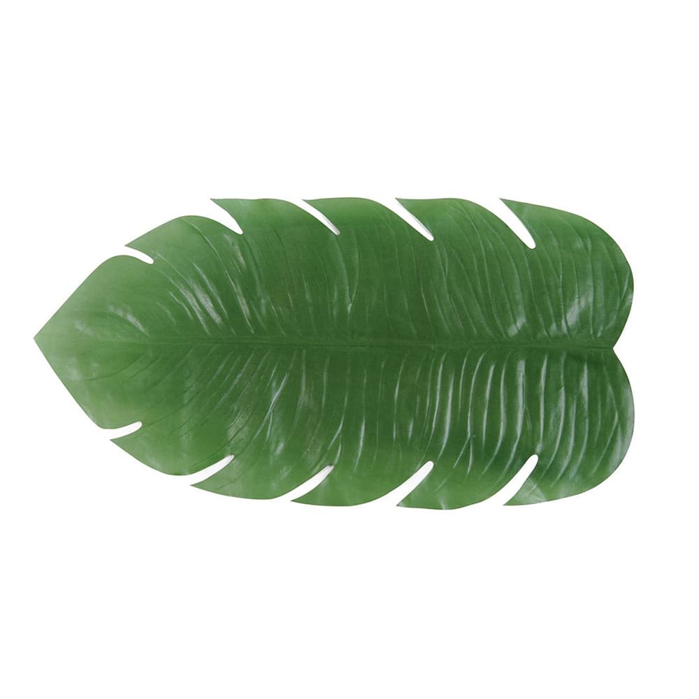 872-XRU004GRV80 Leaf Shaped Green Placemat Runner - 30" x 16", Plastic